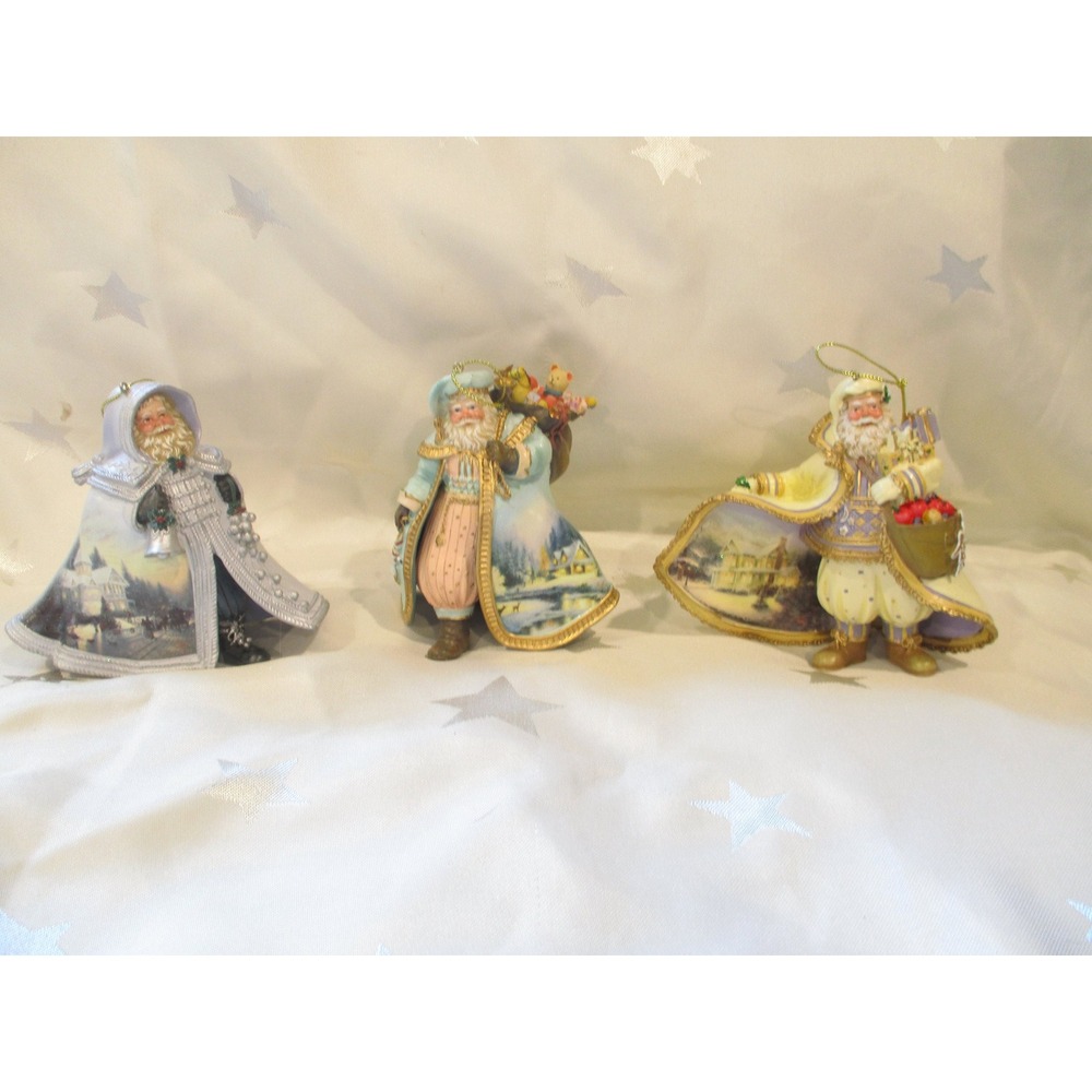 Ornaments Thomas Kinkade Old World Santa Set‎ #3 Christmas Holiday kris kringle
